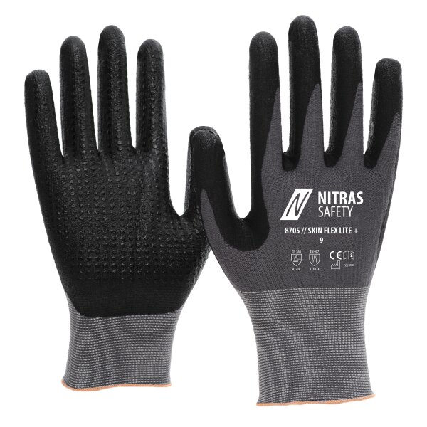 Schutzhandschuh mit NFT-Beschichtung und Noppen Nitras 8701 Skin Flex Lite+