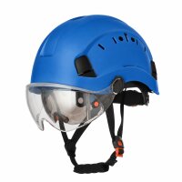 Schutzhelm mit Kinnriemen und 2 Visieren Nevada H02 blau