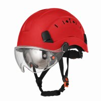 Schutzhelm mit Kinnriemen und 2 Visieren Nevada H02 rot