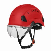 Schutzhelm mit Kinnriemen und 2 Visieren Nevada H02 rot