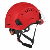 Schutzhelm mit Kinnriemen und 2 Visieren Nevada H02 rot